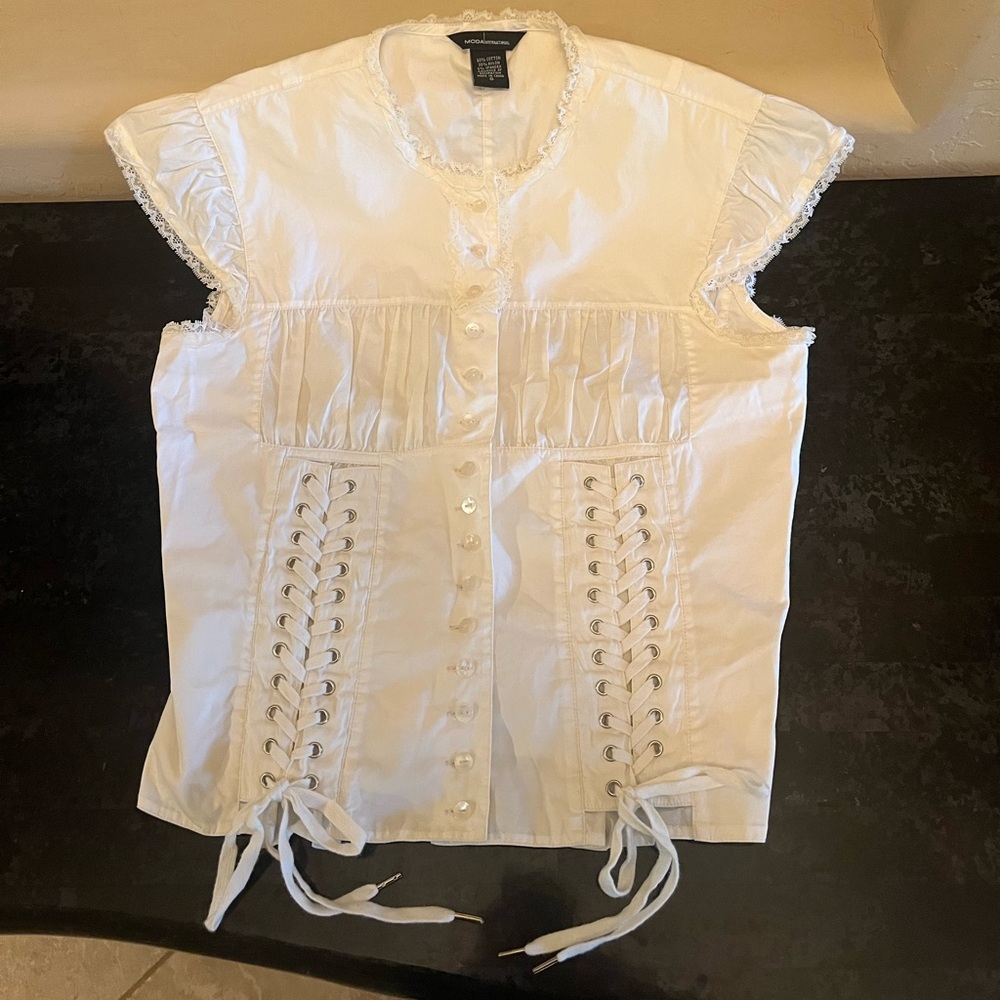 Moda International corset button blouse